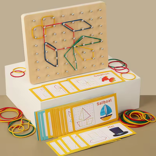 Wooden Montessori Geoboard Sensory Toy